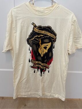 Rhymesayers Entertainment Storm Graphic Men's Ivory Crew Neck T-Shirt Size L